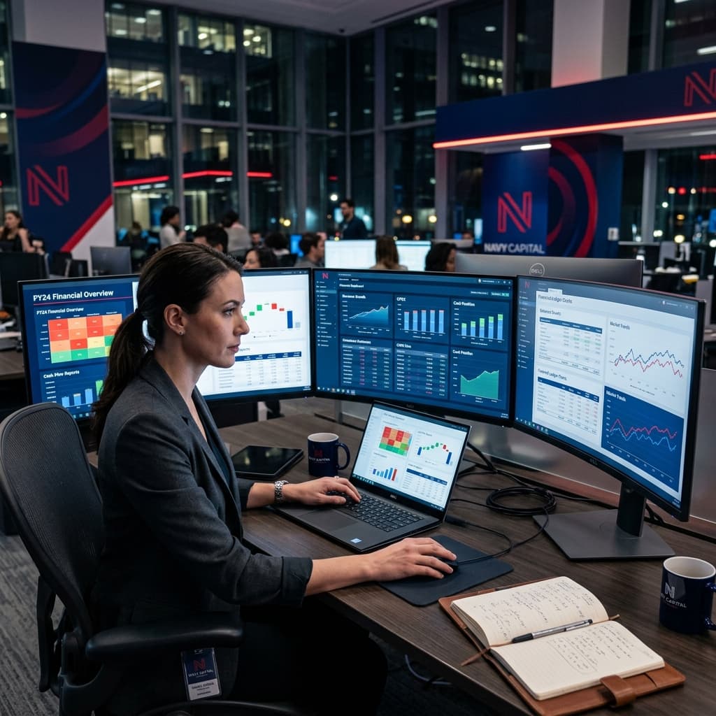 Financial Data Analyst Working on Ledger Visualizations